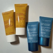 Clarins One Step Exfoliating Cleanser & Hydra-Essentiel SEALED Lot Of 4!