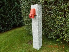 Gartensteckdose Energies&auml;ule Kraftstrom 16A Granit Steckdose Steckdosens&auml;ule