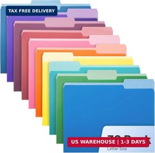Colored File Folders,30 Pack Manila Folders, Letter Size 8.5" x 11", 1/3-Cut Tab