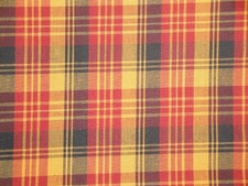 Red Black Dijon Tri Plaid Homespun Fabric Home Decor Farmhouse Cabin Fabric