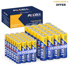 PKCELL AA AAA Batteries Combo Pack 48 Count (24 AA + 24 AAA) 1.5V Carbon Zinc 0.51 per gallon