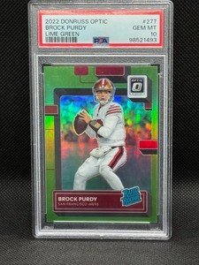 BROCK PURDY 2022 OPTIC RATED ROOKIE LIME GREEN ROOKIE RC #/35 PSA 10 GEM #277