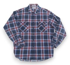 Vtg Sears Perma Prest Flannel Button Front Shirt-Size XL-Chest Pockets-Shacket