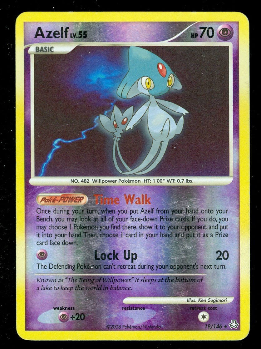 Pokemon AZELF 19/146 Legends Awakened - RARE Rev Holo - Lightly Played
