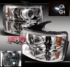 07-13 Chevy Silverado Halo Led Projector Headlight Lamp Chrome 1500 2500 3500 Hd 07-13 Chevy Silverado Halo Led Projector Headlight Lamp Chrome 1500 2500 3500 Hd