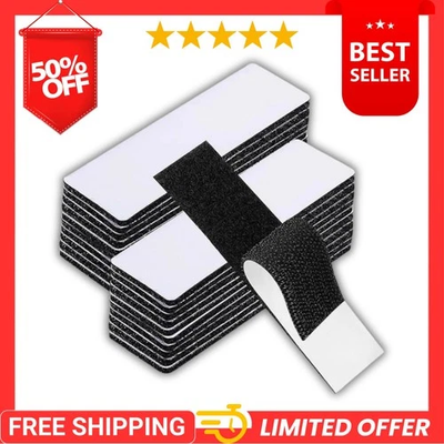 #ad #ad 20 Sets Sticky Back Fastener Heavy Duty Hook amp; Loop Adhesive Strips 1x4” Black $4.19