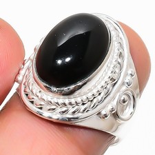 Black Onyx Gemstone Handmade 925 Sterling Silver Jewelry All Size Ring For Gift