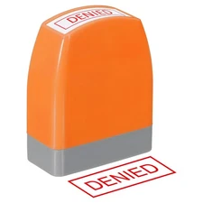 Denied Notice Stamp Self Inking, Office Stamps Pre Inked, Orange