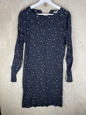 H&M Casual Dresses Size 10 Womens Black Stars Long Sleeve