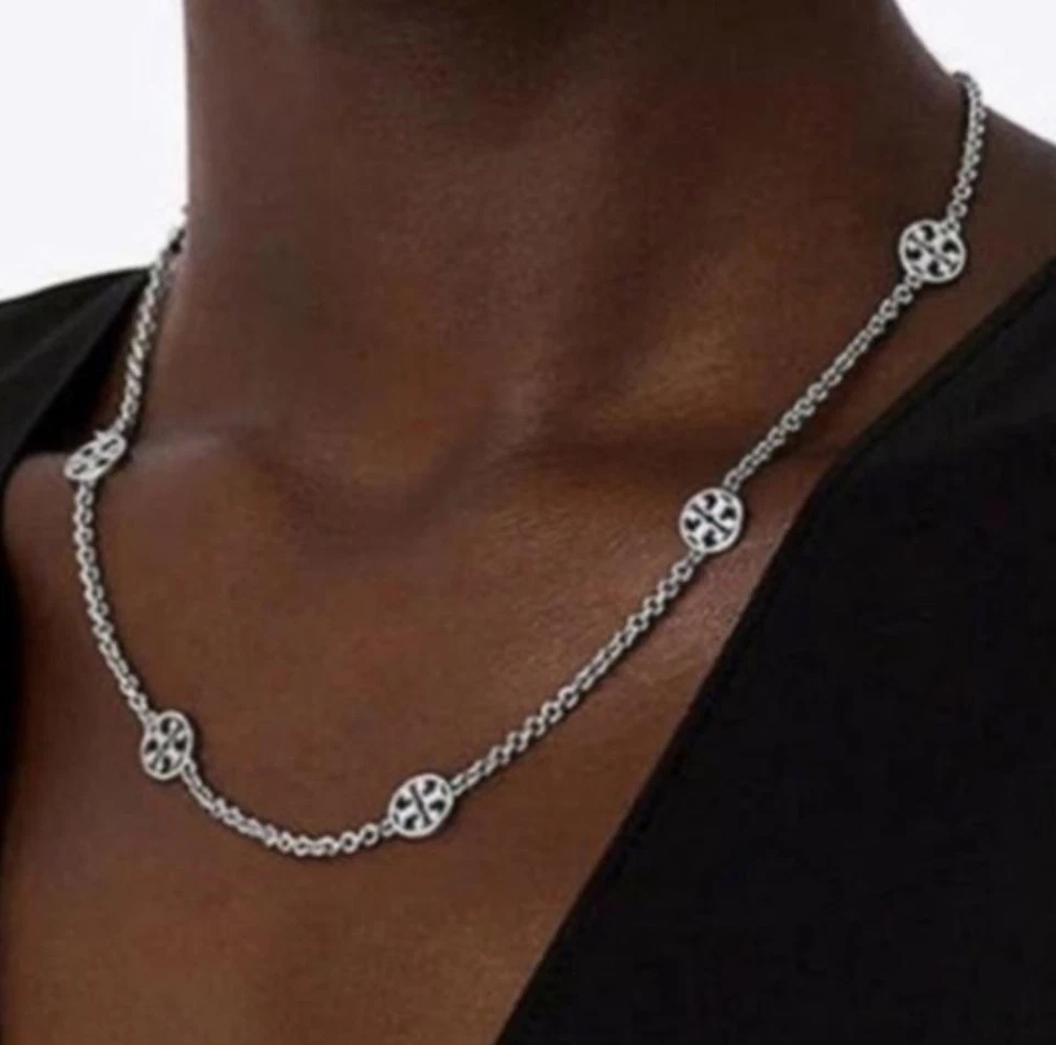 ¡¡NUEVO!!  Collar estacionario Tory Burch Silver Miller Foto 3 de 4