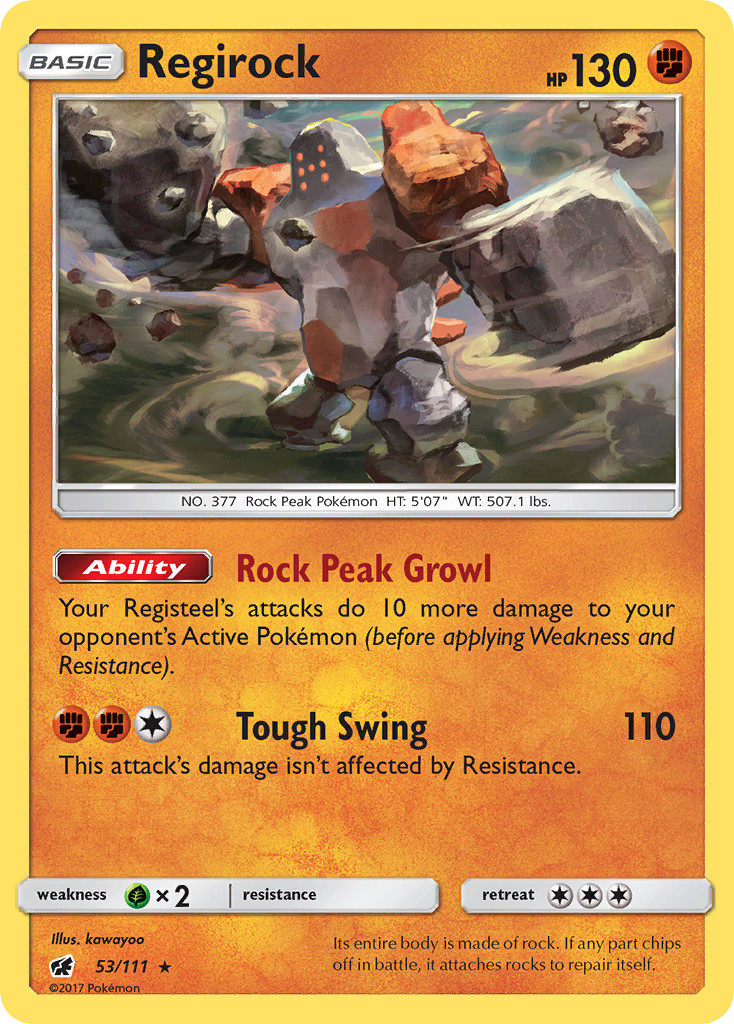 Regirock 53/111 Crimson Invasion Rare Pokemon NM/M