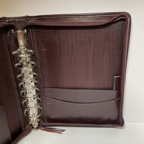 Franklin Quest Cuero Genuino Planificador Borgoña 7 Anillos Cremallera Organizador Cremallera - Imagen 12 de 16
