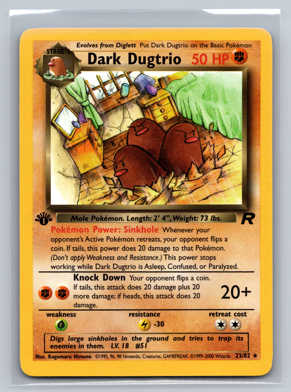 1st Edition Dark Dugtrio 23/82 - Team Rocket - Rare - Pokemon - NM 001