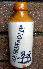 Beautiful Pictorial Ginger Beer Bottle of a Dog.