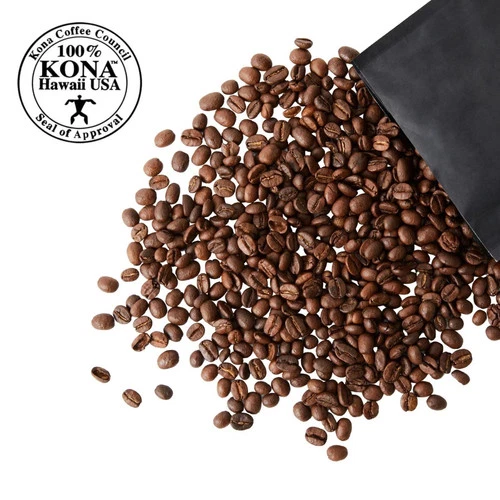 100% HAWAIIAN KONA COFFEE BEANS PEABERRY MEDIUM ROASTED 3 POUNDS IN 1 POUND BAGS