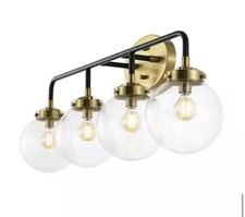 JONATHAN Y Caleb 30.75 in. 4-Light Contemporary Iron/Glass LED Vanity Light