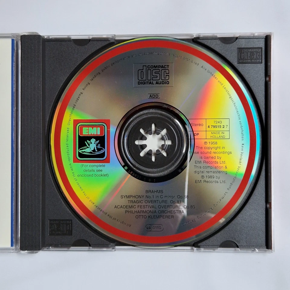 Otto Klemperer, Brahms, Philharmonia Orchestra – Symphonie No. 1 CD EMI - Bild 3 von 3