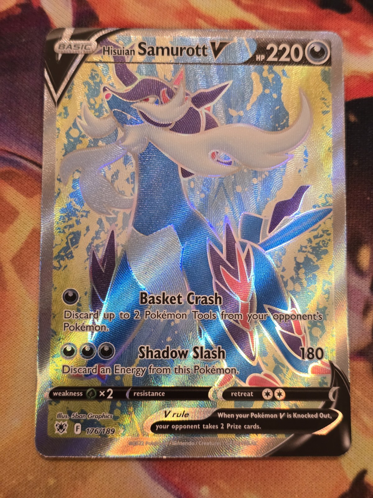 Hisuian Samurott V (Full Art) 176/189 Swsh10: Astral Radiance Holo