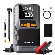 Jump Starter with Air Compressor 8000A 150PSI Car Battery Jump light black