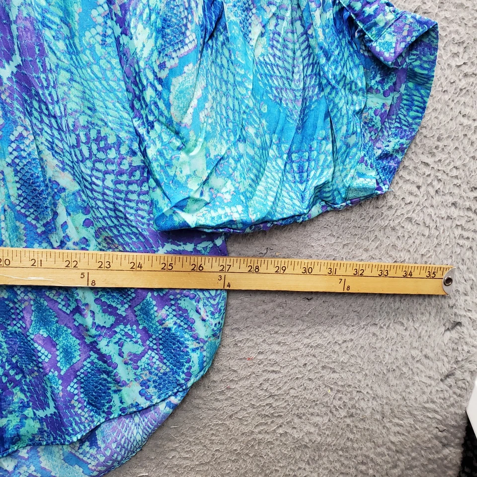 Jennifer Lopez Top Women 3X Multi Snake Print Dolman Batwing Sleeve Button Front - Image 4 of 4