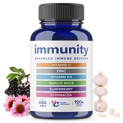 7in1 Kaps zur täglichen Immunsystems,VitaminC,D3,Zink für Immunsystem,30 120Kaps