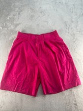Aston Short Womens 14 Pink Pleated Casual Vintage Pockets 100 Cotton