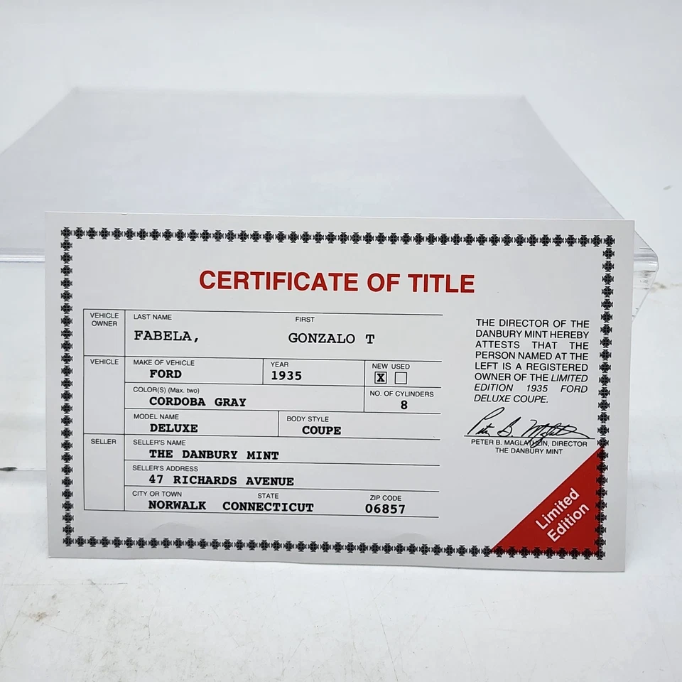 Ford Deluxe 1935 cupé Danbury como nuevo edición limitada solo 2500 hecho con título raro Foto 4 de 4