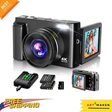 Compact 4K Digital Camera for Teens - 48MP, Autofocus & Anti-Shake Features