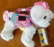 Poochie  Co SpecialEd. StuffedDog Purse Maltese Draw-onPatch/ChalkMarker  NEW 