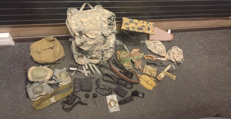 Army Surplus Lot Alice Pack with Frame gp pouches hats knifes pads helmet parts
