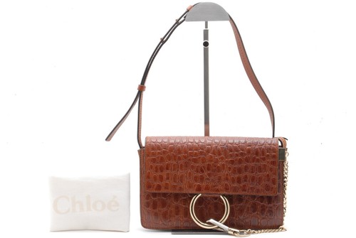 Chloe Faye Shoulder Bag Brown Brown Leather