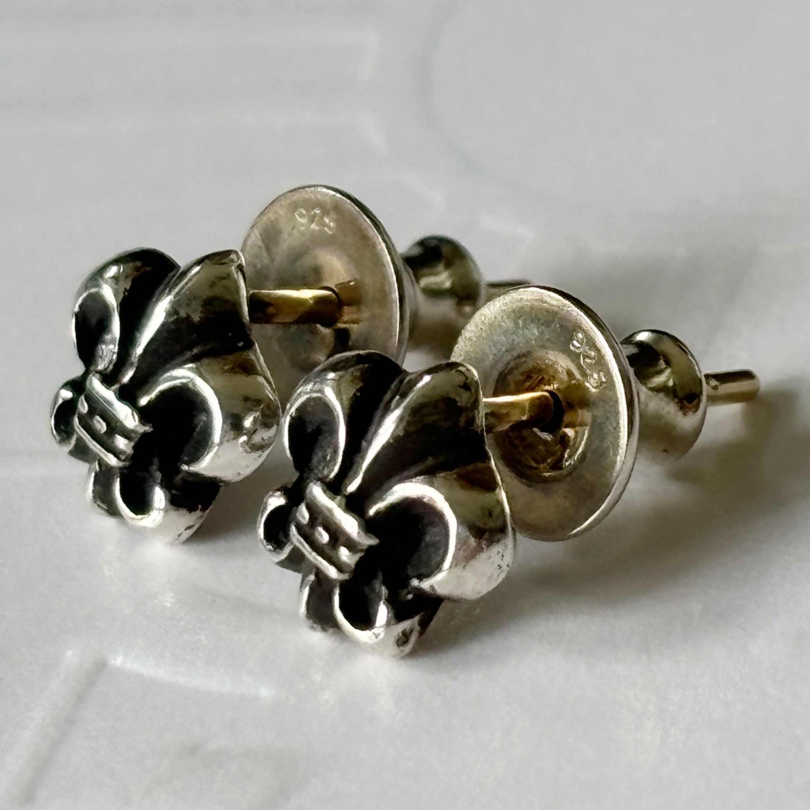 Brand New Chrome Hearts BS Fleur Stud Silver Earrings image 4