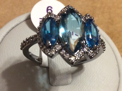 Bomb Party Blissful Blessings Lab Alexanderite & Topaz Hematite Ring SZ 9 6658