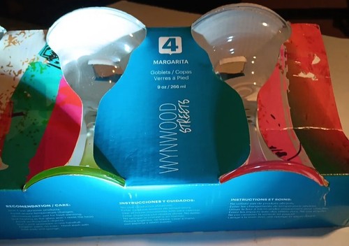 Cristar Set Of 4 Margarita Glasses/Goblets 9oz Made In Colombia NEW - Picture 6 of 11