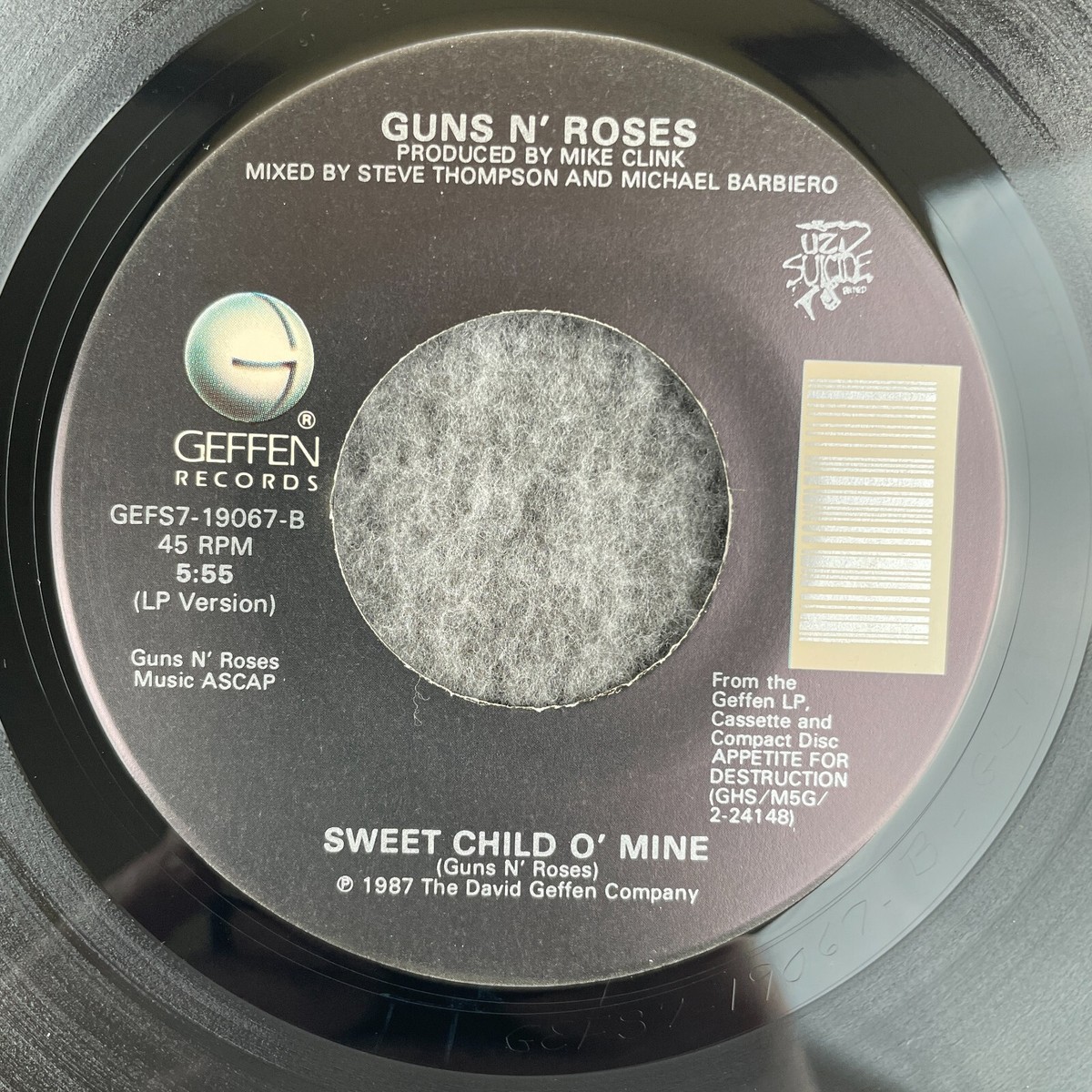 GUNS N' ROSES November Rain / Sweet Child O' Mine 45 Geffen GEFS7