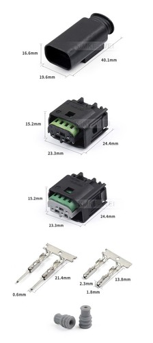 4 Pin TE MQS Automotive Male Female Connector Plug Socket Kit for VW AUDI BMW - Picture 2 of 5