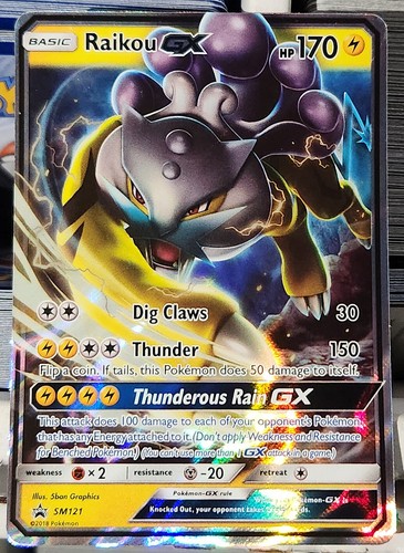 POKEMON BLACK STAR PROMO RAIKOU GX #SM121 HOLO LÁMINA CASI COMO NUEVA (NUEVA EN M) - Imagen 1 de 1