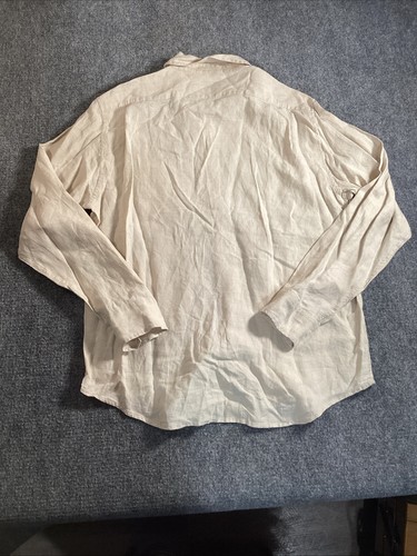 Gap Shirt Mens Large Linene Button Tan Solid Long Sleeve Festival Pocket Vintage - Picture 6 of 6