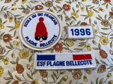 3 Anciens Écussons À Broder ESF Ski Plagne Bellecote 1996 Souvenir Moniteur
