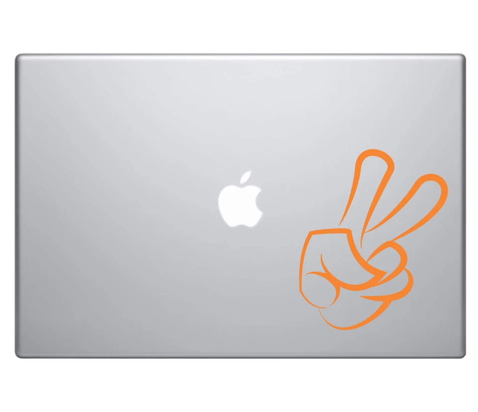 Victory Hand Sign Decal Vinyl Sticker For Macbook Laptop, Apple Macbook Air Pro  - Image 2 of 4