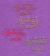 WORDS ADVENTURE AWAITS die cuts scrapbook cards