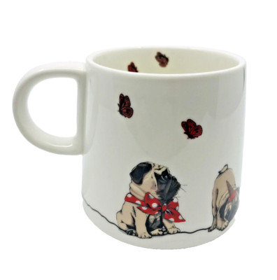PUG Puppy Dog Lover Ceramic Coffee Cup Mug by Paws Cafe 12 oz