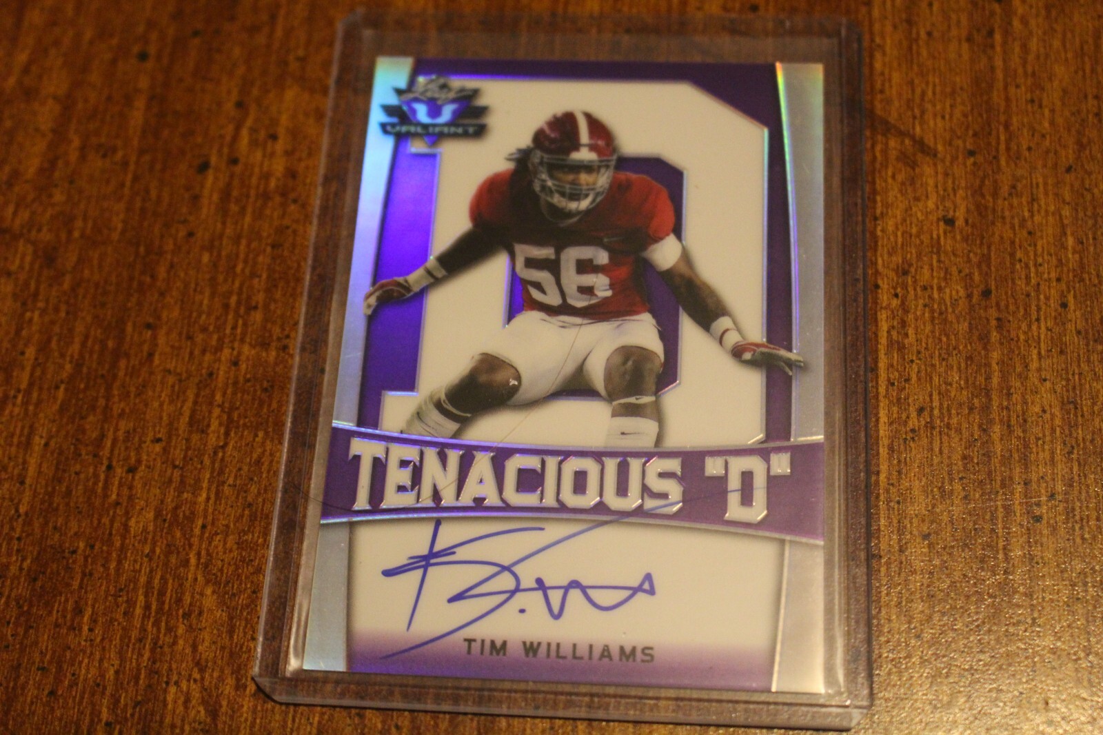 Tim Williams Signature TIM WILLIAMS 2017 Leaf Valiant PURPLE AUTOGRAPH #7/15 ALABAMA RAVENS BC ...