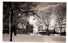 Round Tower & Market Square After Snowfall Vyborg Russia 1930s RPPC Postcard