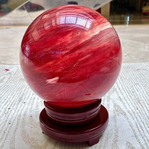 9.01LB Large red melted crystal ball for repairing spiritual energy therapy - 第 2/13 張圖片
