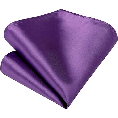 Mens Handkerchiefs Solid Color Handkerchief Hanky Silk Pocket Square 10x 10 inch - Picture 32 of 46