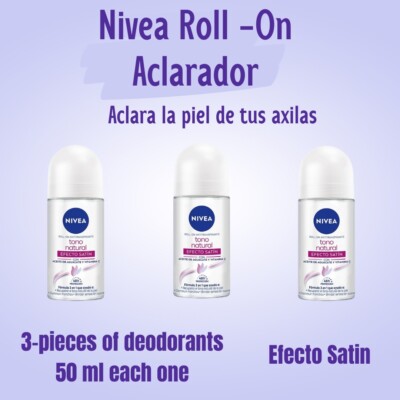 Nivea Whitening Deodorant Roll-On Satin Effect(3 pieces Of Deodorants)