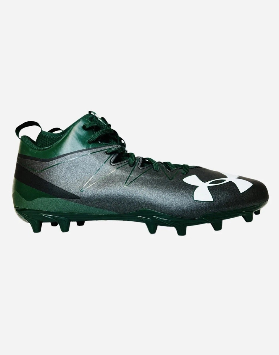 Under Armour Nitro Mid Green Black Football Cleats 1290962  display picture 2