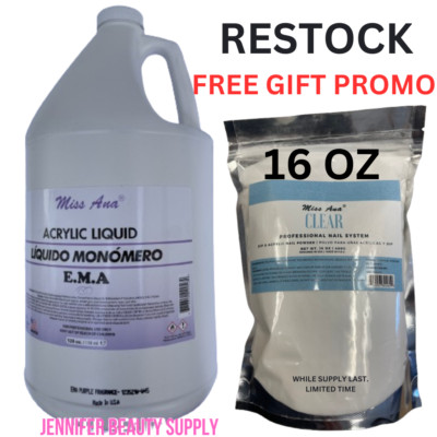 ACRYLIC LIQUID MONOMER PROFESSIONAL ACRYLIC NAIL SYSTEM  1 GALLON/ 128 OZ EMA