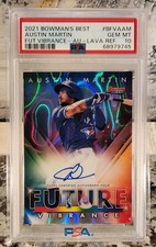 2021 Bowman's Best Austin Martin Future Vibrance Lava Refractor Auto # /50 Twins